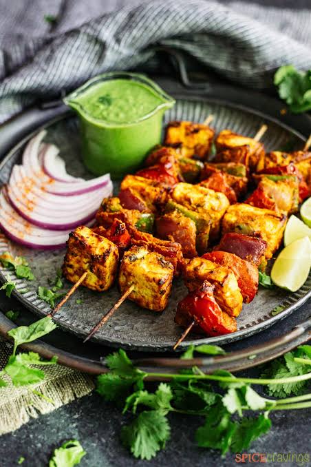 Smoky Chili Paneer Skewers